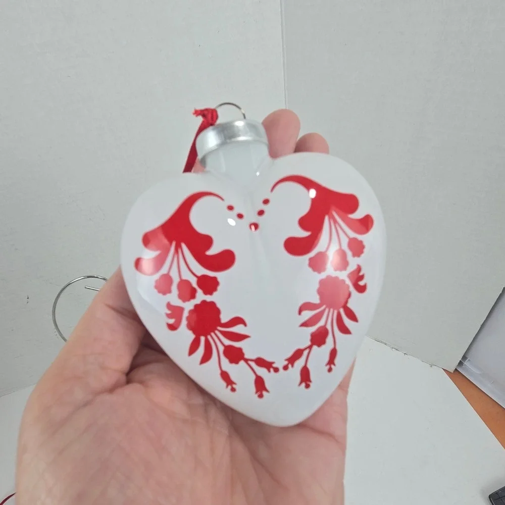 Lot‎ of 11 IKEA KOTTE VINTERFEST Heart Glass Christmas Ornaments Scandinavian 3